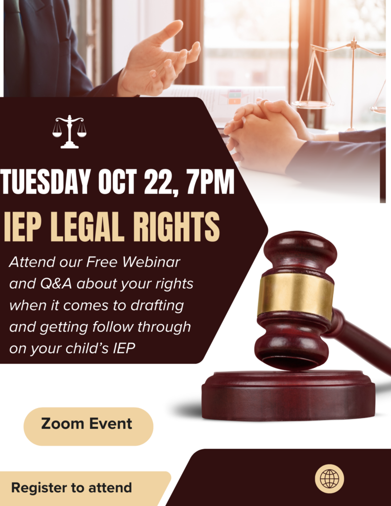 IEP Rights Webinar Flyer